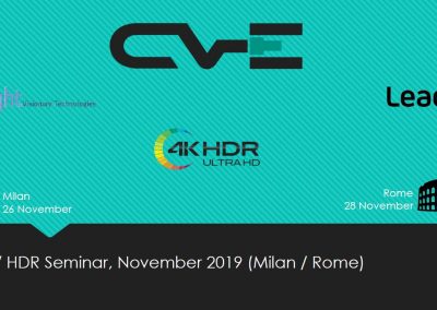 SAVE THE DATE: UHD / HDR SEMINAR, Milan 26 November, Rome 28 November